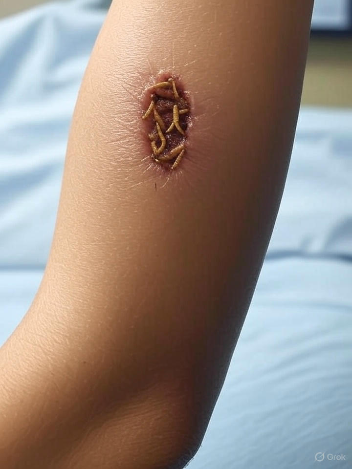 파리 유충 (Myiasis)
